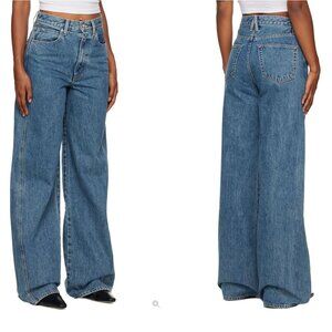 SLVRLAKE Eva Twisted Seam Wide Leg Jeans in Born to Run